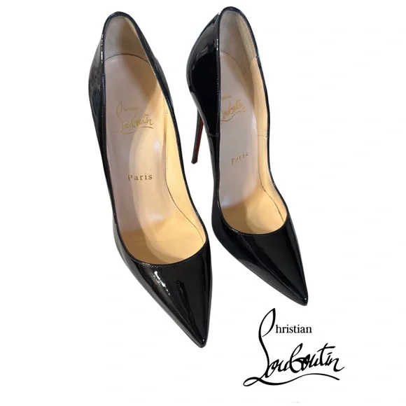 Christian Louboutin Black Patent Heels - Picture 1 of 2